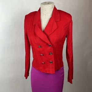 Vintage Red blazer silver buttons 80s